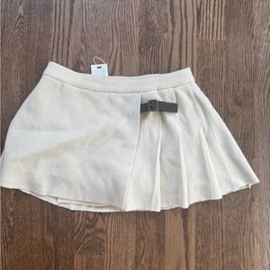 Frankie's Bikinis Gray Skater Mini Skirt with Tie Front